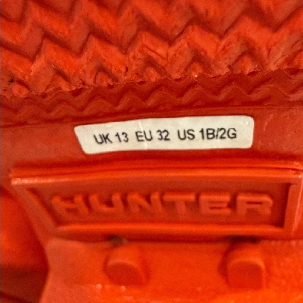 Hunter Tall Glossy Orange Rubber Rain Boots